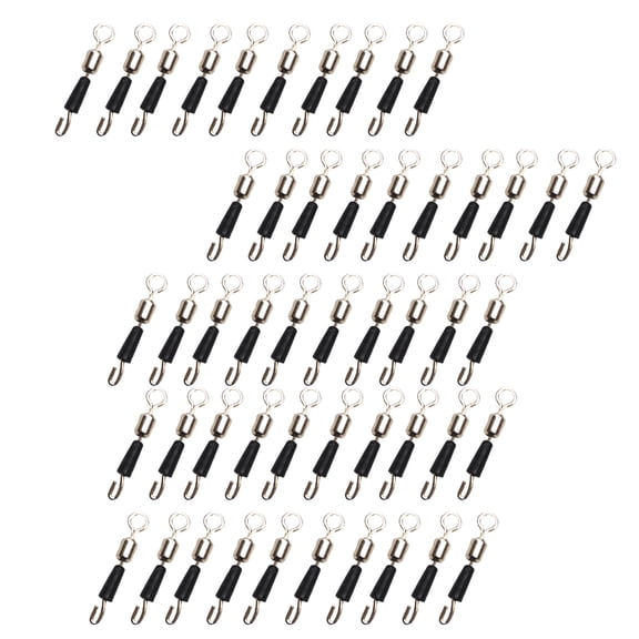 KUFptva 50Pcs Heavy Duty Balls Bearing Swivels with Welded Rings High Strength Stainless Steel Fishing Quick Changes Swivels Set