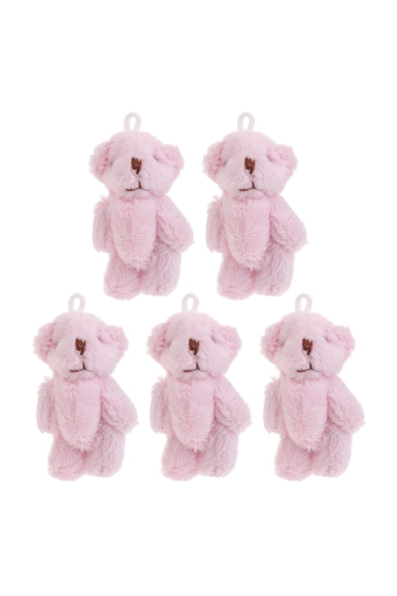 5PCS Mini Bear Plush Toy Lovely Joint Bear Doll Keyring Ornament Handbag Accessories Kids Party Props Cute Pendant