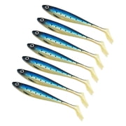 KUFptva 7Pcs Artificial Baits Fishing Lures Paddle Tail Swimbaits for Trout Walleye Fishing Lure Swim Baits for Saltwater