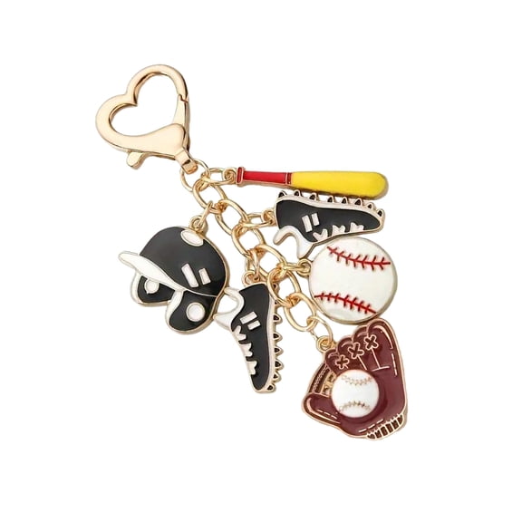 KUFptva Adorable Baseball Keychain Charm Pendant with Round Tail Buckles Portable Special Gifts for Kids Teens and Adults