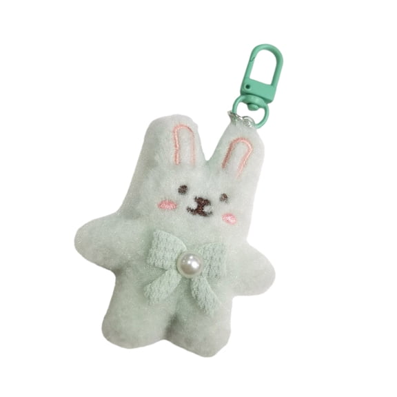 KUFptva Adorable Plush Rabbits Keyrings Plush Rabbits Key Chain Pendant Accessory With Pearls Tie Great Birthday