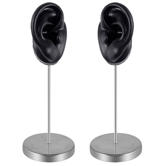 KUFptva Artificial Ear Model Soft Silicone Left and Right Ear Mold for Acupunctures Training Practical Jewelry Display Props