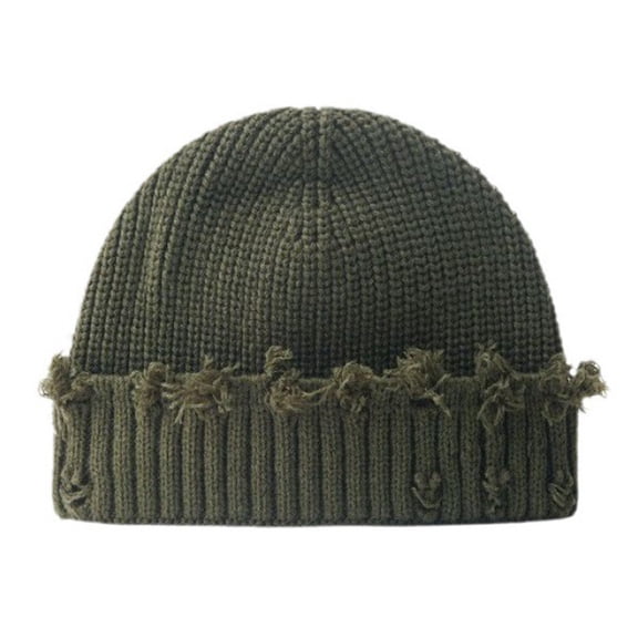 KUFptva Fashion Distressed Knitted Hat Warm Winter Hat Unisex Casual Trendy Headwear for Men and Women