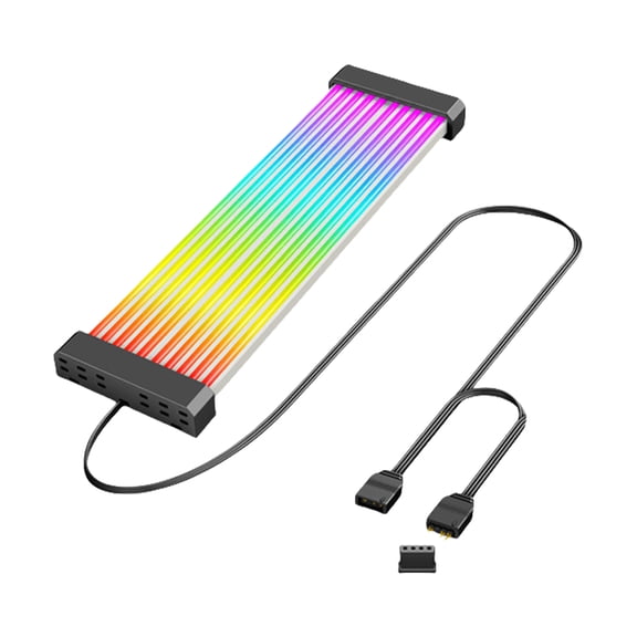 KUFptva Flexible Silicone 8Pin GPU Power Cable ARGB Lighting Strips 5V3Pin Addressable Syncing For Gaming PC Case Accessories