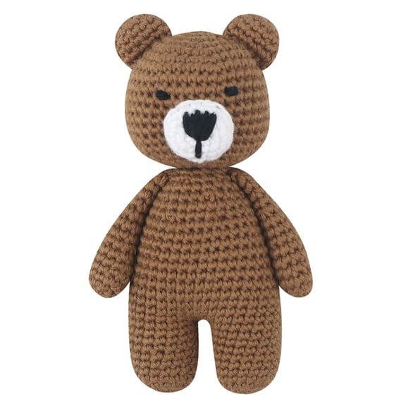 KUFptva Hand Made Toy Cotton Crochet Bear Doll Cute Stuffed Super Soft Machine Washable Knit Toy for Infants