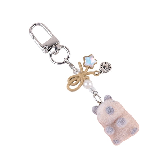 KUFptva Handmade Groundhog Keychain Keyring Student Bag Charm Elegant Ornament for Animal Lovers and Fashion Enthusiasts