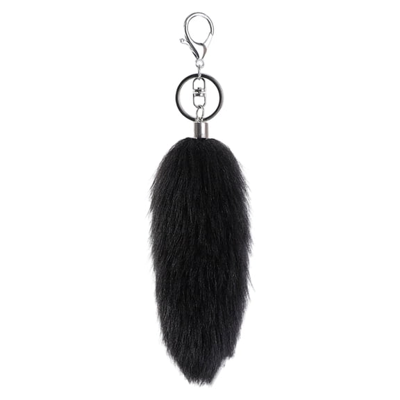 KUFptva Large Colorful Artificial Furs Pendant Key Holder Plush 16cm Animal Tail Keychain Stylish Bag Ornament for Trendy Women