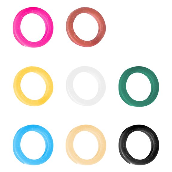 KUFptva Pack Of 8 Multicolor Key Caps Accessory for Effortless Organization with Assorted Shapes Flexible Key Protectors