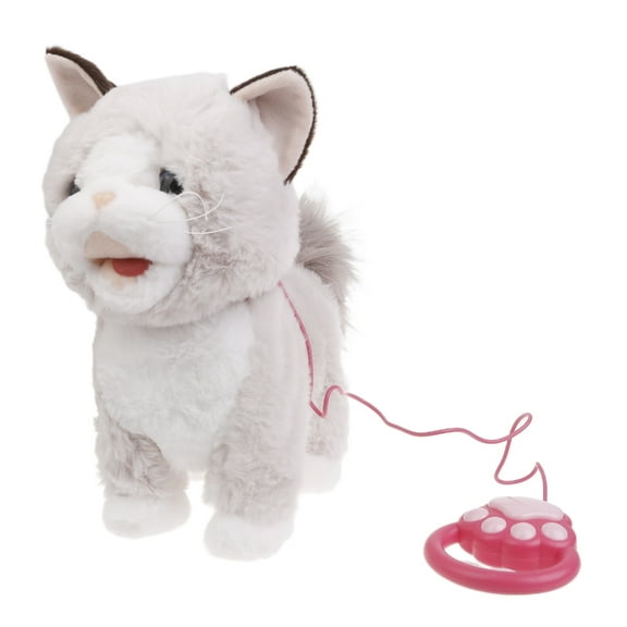 KUFptva Plush Cat Toy for Learn to Crawl Leash Control Cat Toy Interactive Singing & Walking Toy Kids Christmas