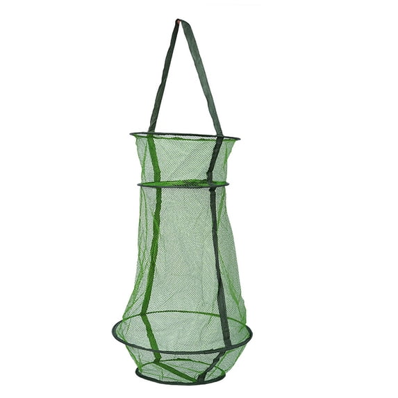 KUFptva Portable Fishing Net Nylon Landing Net Cast Fishing Net Cage 3 Layer Round Folding Fish Shrimp Meshes Enduring