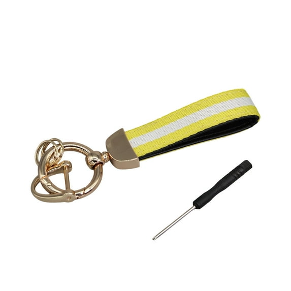 KUFptva Premium Striped Leather Key Holder with Alloy Rings Suitable for Most Auto Key Chain and Door Keys Elegant Accessory