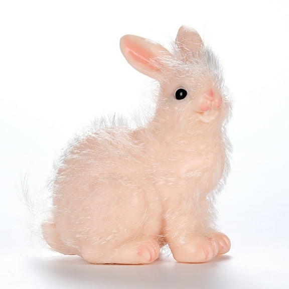 KUFptva Realistic Rabbit Doll for Child Silicone Rabbit Model Toy Reborns Pet Raise Figurine for Kids Collectable