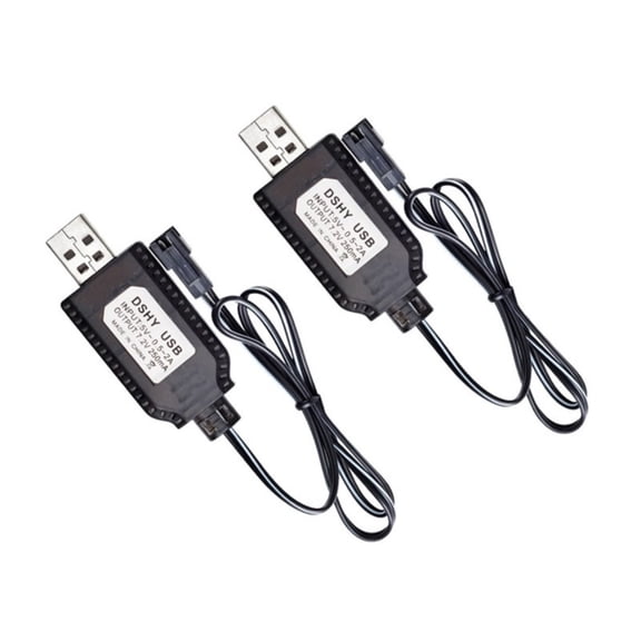KUFptva Set Of 2 7.2V USB Charger Cable with JST/SM2.0 2P Connectors for NiMH Batteries In Car and Trucks