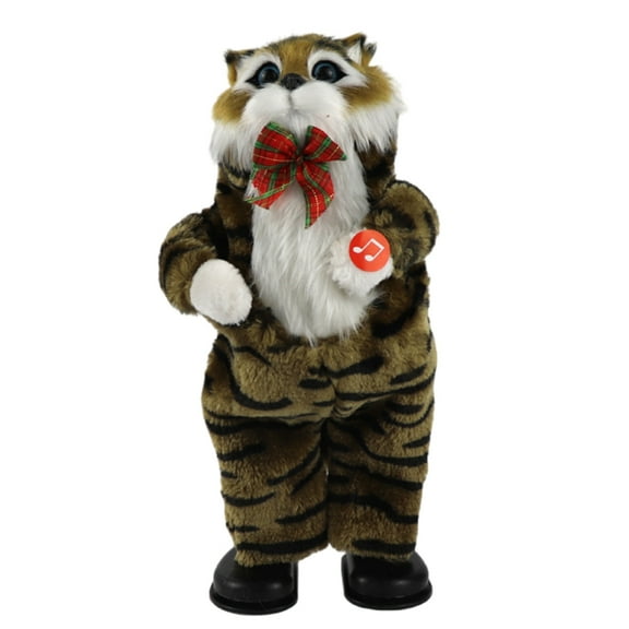 KUFptva Singing Kitten Doll Stuffed Plush Household Display Party Decorations Christmas Musical Stuffed Toy for Children