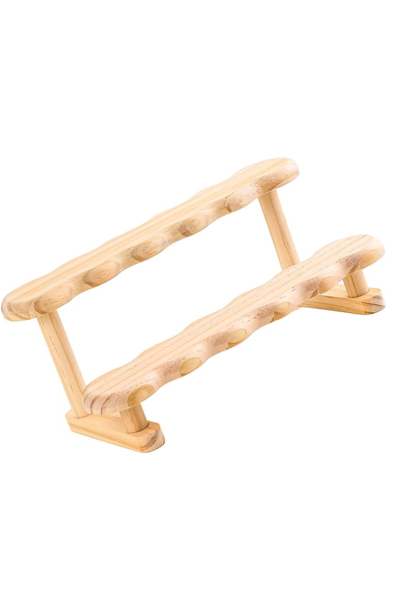Solid Wood 2 Layer Decorative Risers Stand Collectible Showcase For Miniature Dolls Figurine Fragrances Display Case