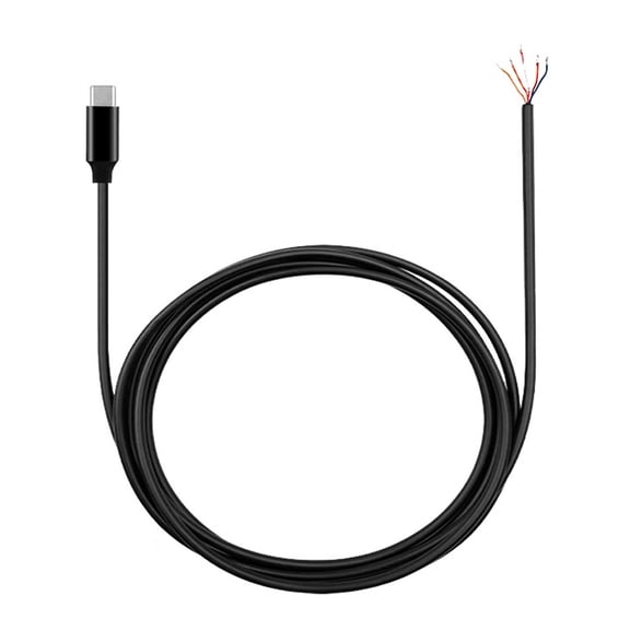 KUFptva Type C TRRS Male Plug to Open End Cable Stereo to Bare Wire Line for Easy Headphones Repairment Black