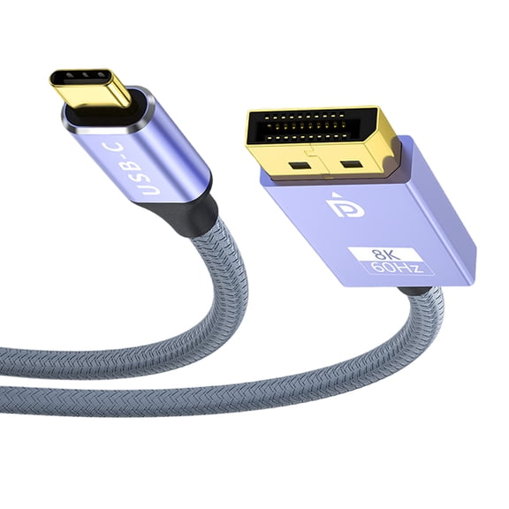 KUFptva USB C To DisplayPort 1.4 Extension Cable 8K@60Hz 4K@144Hz 2K@165Hz Male to Male 32.4Gbps Bandwidth for Gaming Video
