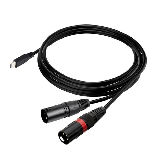 KUFptva USB C to 2XLR Male Audios Cable for Digital Audios Transmission Suitable for Smartphones Laptops Sound Devices