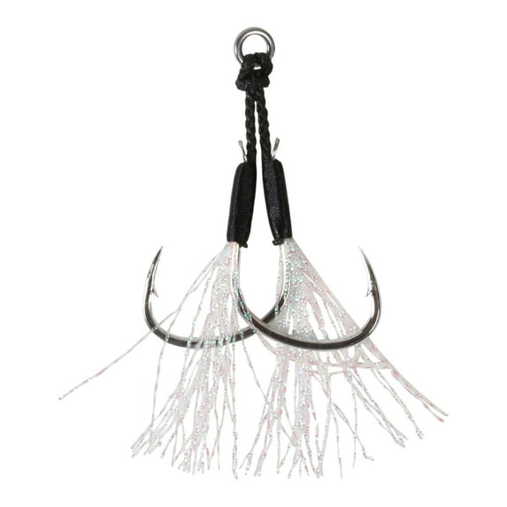 KUFptva Vertical Jigs Assist Hook Double Fishing Assist Hooks Slow Jigs Dancing Jigging Lures Replacement Hooks 2 Pack