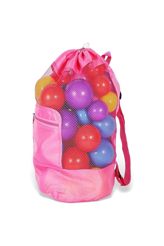 for Extra Large Mesh Beach Backpack Durable Adjustable Shoulder Strap Cylindrical Black Red Blue Big Capacity Toy Organ