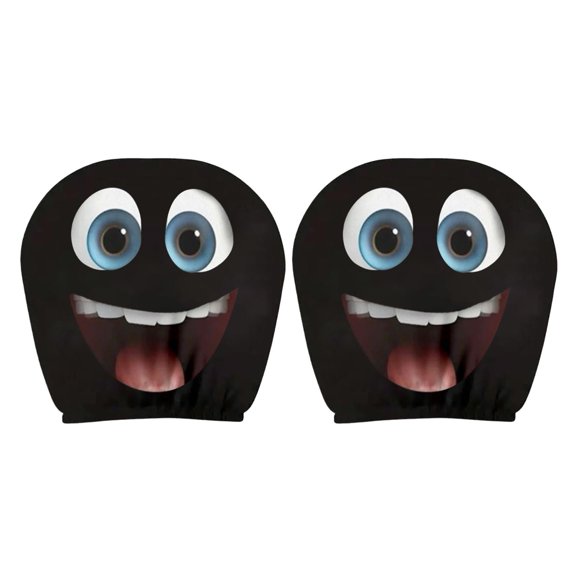 KUHBRCA 2PCS Funny Cartoon Car Headrest Covers, Cute Funny Cartoon Eyes Car Headrest Covers Car Seat Head Rest Protector for Auto Front Seat Rest Decoration, A