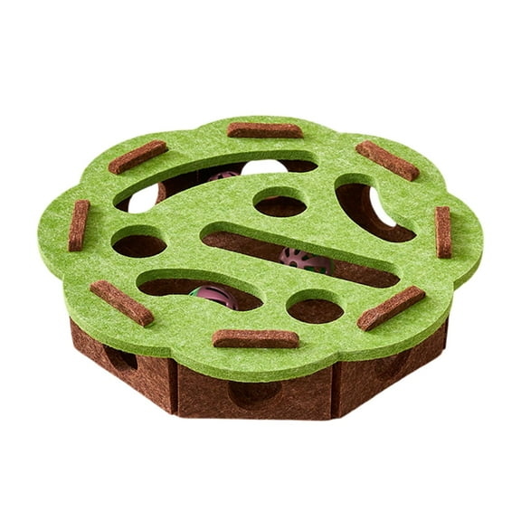 KUHBRCA Cat Brain Game Toy - PurrMaze Interactive Cat Puzzle Box - Felt Enrichment Toy with Bell for Indoor Mental Stimulation, Scratching and Hunting Fun - Cat Entertainment Box, 1Pc