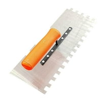 KUHBRCA Concrete Trowel, Stainless Steel Square Notched Trowel, Flat Finishing Trowel for Tile Cement Drywall Plastering Wall Floor Tiling Installation, Masonry Hand Tool Kit, A