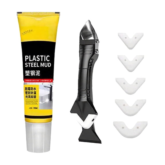 KUHBRCA Multifunctional Waterproof White Caulk with Scraper,White Caulking Silicone Waterproof,Silicone Caulk,Strong Coverage Fast Curing Easy to Apply for Bathroom,Kitchen,Floor