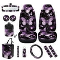 thumbnail image 1 of KUIFORTI 12 Pcs Butterfly Car Seat Covers and Accessories for Women, Steering Wheel Cover,Seat Belt Shoulder Pad Mirror Cover Coasters Car Auto Air Vent Keychain Chapstick Holder Car Trash Can, 1 of 7