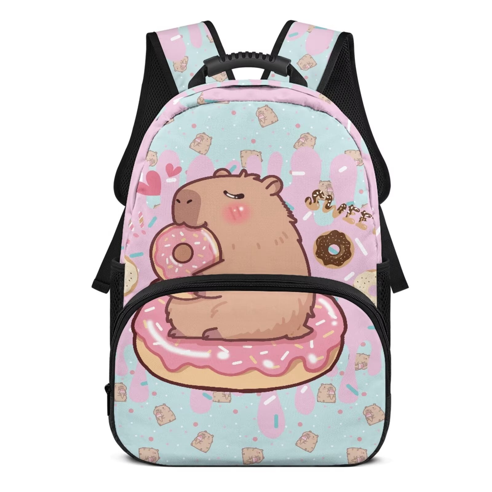 KUIFORTI Cherry Blossom Pink Axolotl Print Kids School Backpack 17