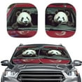 thumbnail image 1 of KUIFORTI 2 Pcs Windshield Sun Shade, Foldable Car Front Window Shades Cute Sunshade Cover Sun Visor Shield Block Automotive Interior Protector Blocks Uv Rays, Panda Drive, 1 of 5