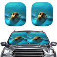 thumbnail image 1 of KUIFORTI 2-Piece Windshield Sun Shade Cute Otter Car Front Window Sunshade for Most Sedans SUV Truck, 28.5"x25.5" Foldable Sunshade Blocks Max UV Rays and Keeps Your Vehicle Cool, 1 of 5
