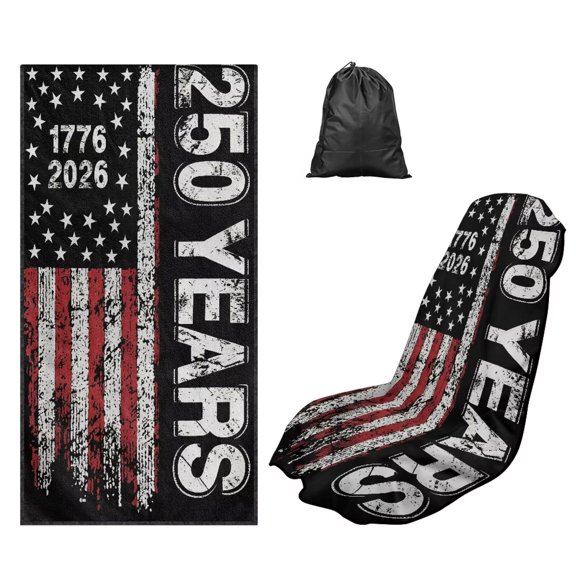 KUIFORTI 250 Years American Flag Car Cushion Seat Covers for Cars Outdoor Sport Activities Easy to Install Anti-Slip Automotive Towels Seat Protector Cover Blanket 60 x 33 Inch