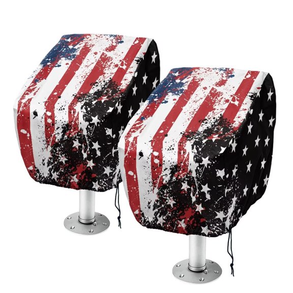 KUIFORTI American Flag Eagle Golf Cart Seat Covers Comfortable Durable Travel Sports Cart Seat Cushion Covers Fits for EZGO, Yamaha, Club Car and More 2 Seats Golf Carts