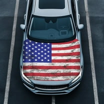 KUIFORTI American Hood Flag Cover Car Hood Cover Protector American Flag for Car Decor, Patriotic All Season Protection Novelty Automotive Accessories
