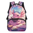 thumbnail image 1 of KUIFORTI Axolotl Bow Kids School Backpack Polyester Large Capacity Bookbag with Multiple Organizer Pockets for Elementary Middle Daily Use Back to School Gifts for Girls, 1 of 7