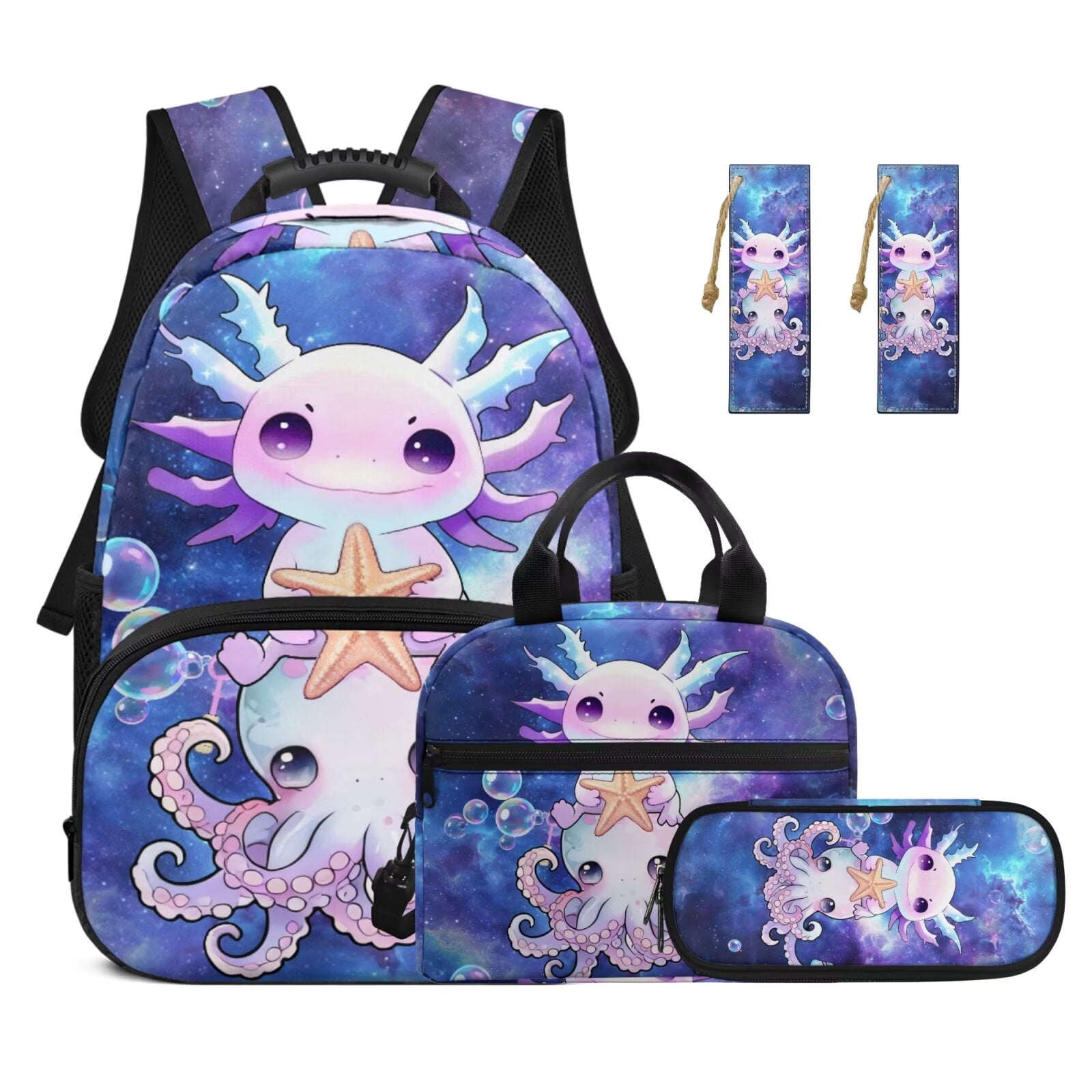 KUIFORTI Axolotl Star Backpack for School Girl Suitable for Elementary ...
