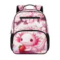 thumbnail image 1 of KUIFORTI Axolotl Strawberry Toddler Backpack Girls Kids School Bag with Side Pockets Adjustable Straps Durable for Preschool Kindergarten Back to School Gifts for Students, 1 of 7