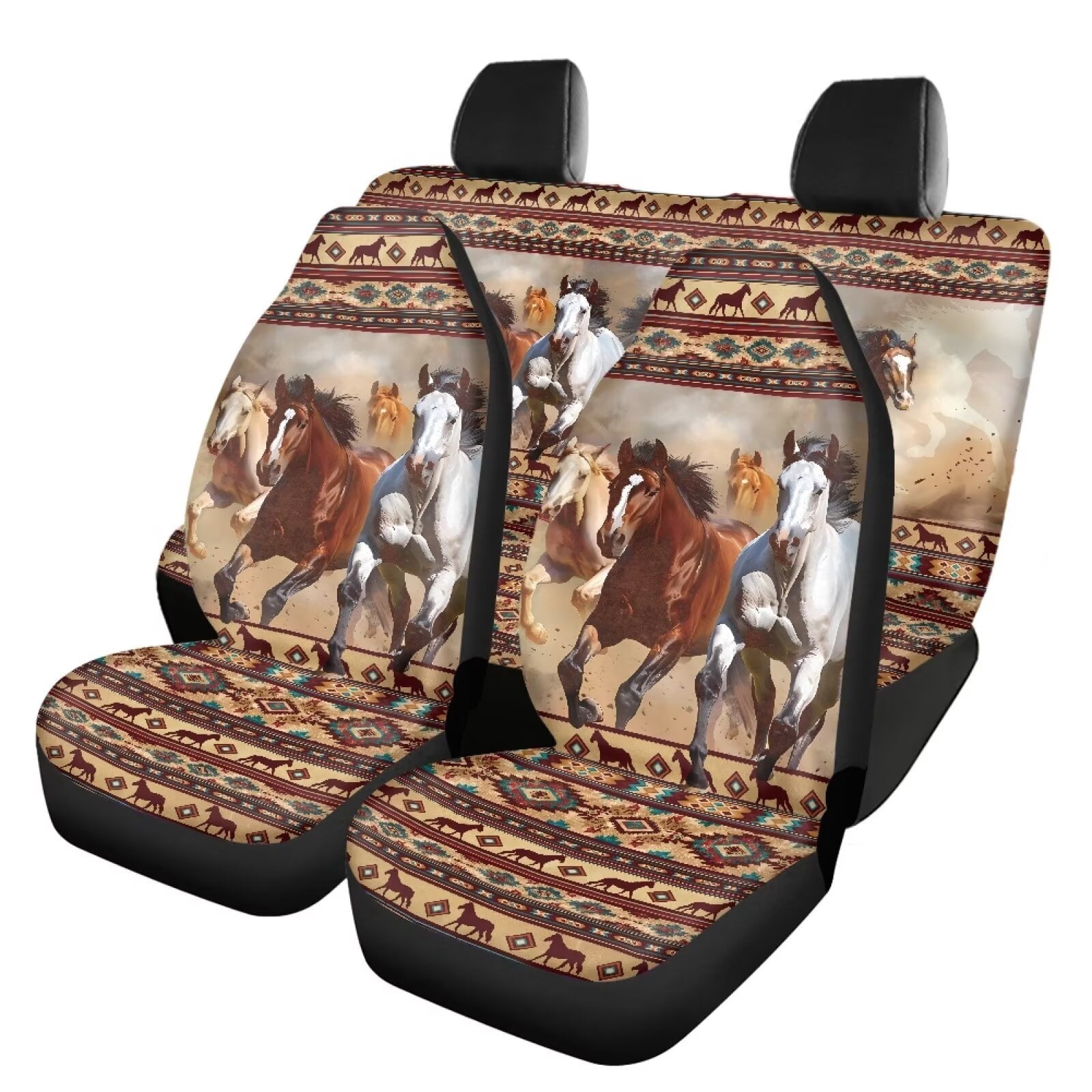KUIFORTI Aztec Car Front Rear Seat Covers All Weather Car Front Bucket ...