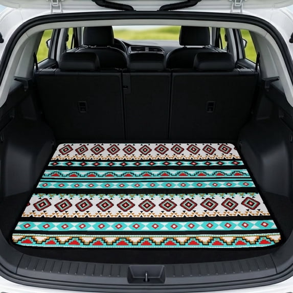 KUIFORTI Aztec Tribe Car Trunk Liner Easy to Clean 29" x 39" Cargo Mat Rear Trunk Line Vehicle Interior Protection Accessories Universal Fit for Most Cars, SUVs & Trucks