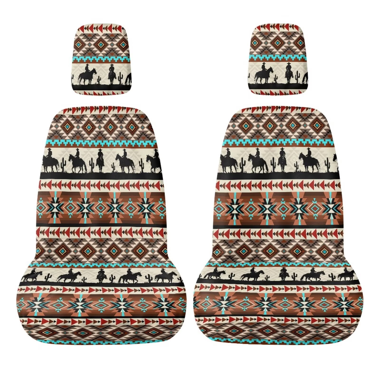 KUIFORTI Aztec Tribe UTV Seat Covers Seats Cover for UTV Compatible with Yamaha Rhino 700 660 450 2004-2021 Comfortable All-Season Protection Outdoor Seat Cover Set