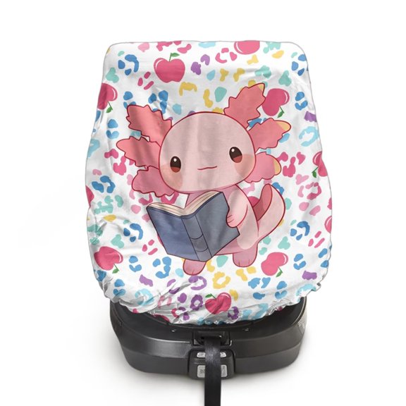 KUIFORTI Baby Car Seat Cover Cute Axolotl Car Seat Sunshade Covers, Protector Keeps Baby Infant Toddler Cool - Auto Window Sun Protection Reflector UV Ray Helpers