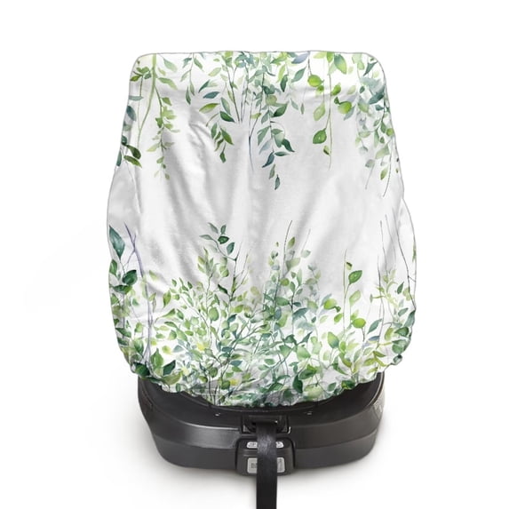 KUIFORTI Baby Car Seat Sun Shade Cover, Car Seat Cover Infant Car Seats Heat Protector Keeps Your Toddler Baby Seat at a Cool Temperature,Baby Travel Accessories, Green Leaf