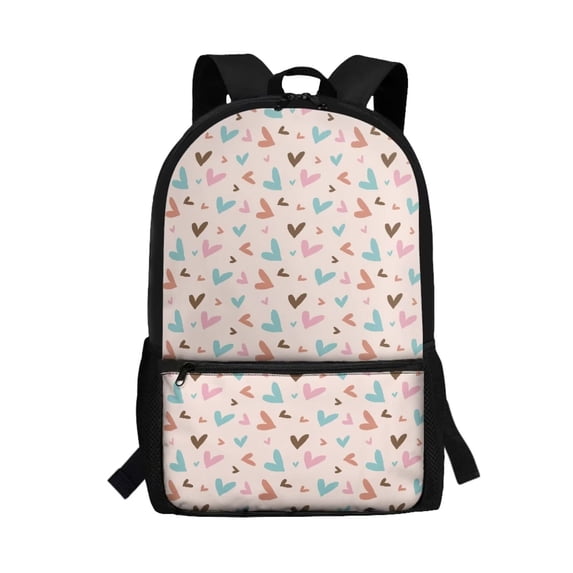 KUIFORTI Backpack for Girls Kids Teens, 17 inch Laptop Bookbag for Business College Travelling, Heart Pattern