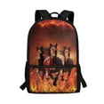thumbnail image 1 of KUIFORTI Backpack for Kids Teens, 17 inch Laptop Bookbag for Business College Travelling, Fire Running Horse, 1 of 6