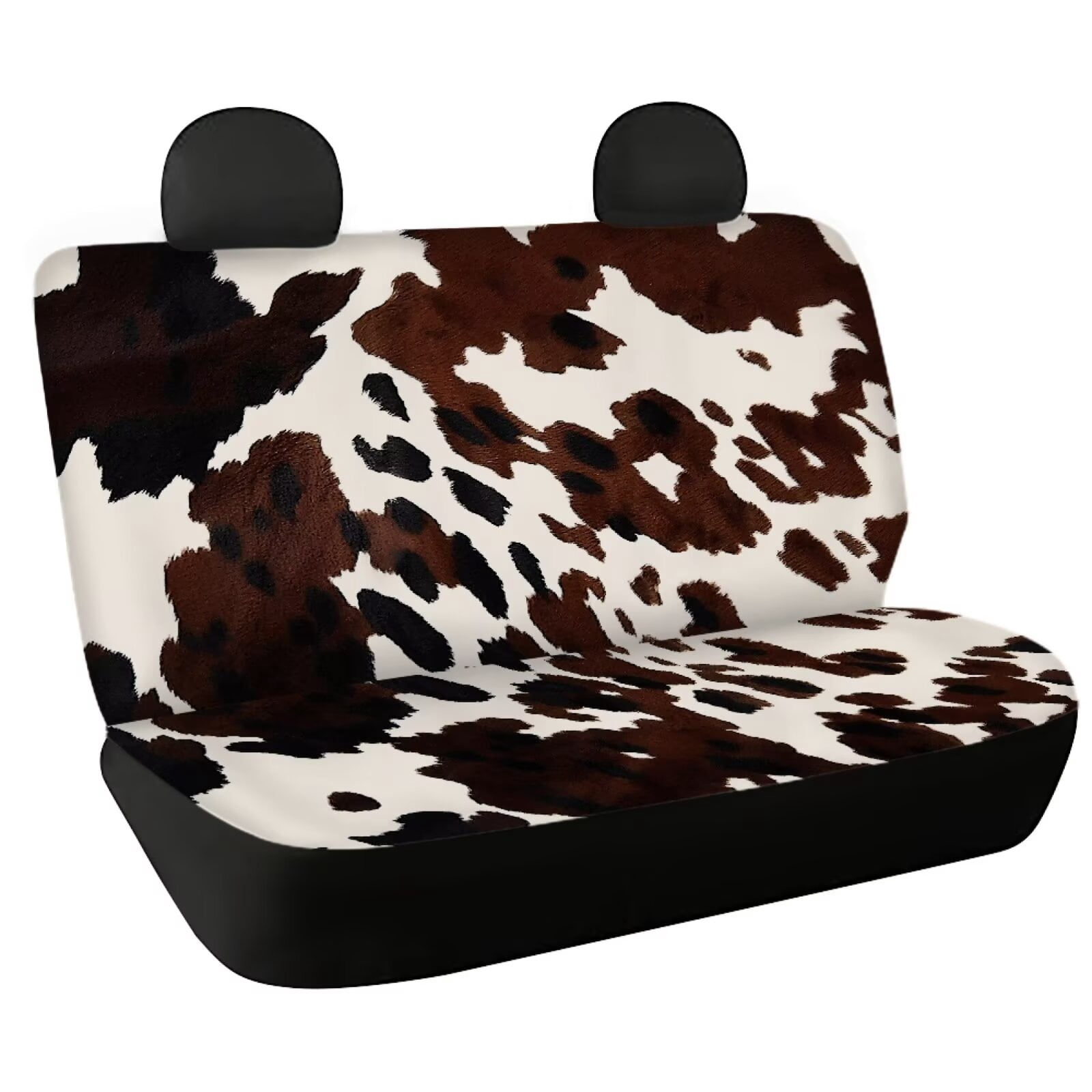KUIFORTI Bench Seat Cover for Cars Truck SUV, Brown Cow Print Back ...