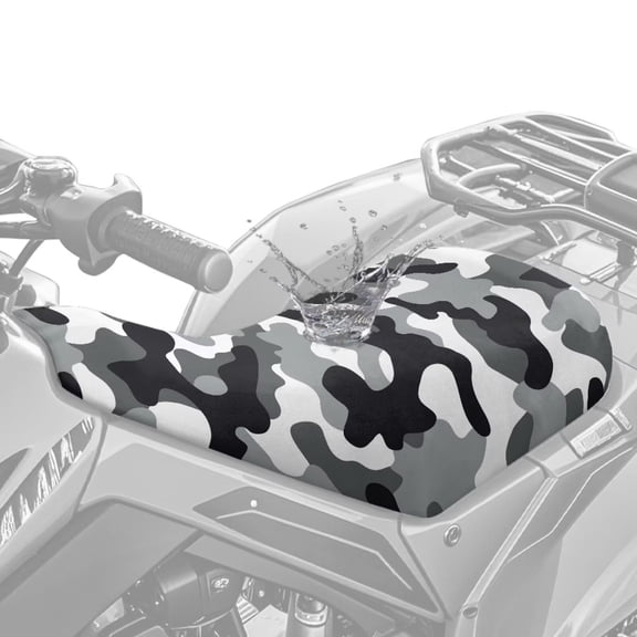 KUIFORTI Black Camouflage ATV Seat Cover Four Wheeler Seat Cover Soft All-Weather Protection Seats Protect for Sportsman/Rancher/Foreman/Scrambler/Kodiak/Polaris Scrambler