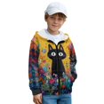 thumbnail image 1 of KUIFORTI Black Cat Cute Sweatshirts for Boys 11-13 Years Comfortable Soft Hooded Sweatshirt for Boys with Pockets Hooded Coat Casual Outerwear for Spring, Fall and Winter, 1 of 6