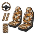 thumbnail image 1 of KUIFORTI Blooming Flower Car Seat Cover Set 6 Pcs with Car Steering Wheel Accessories Auto Center Console Armrest Pad Auto Seat Belt Cover Personalized for Cars SUV Sedans, 1 of 6