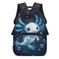 thumbnail image 1 of KUIFORTI Blue Axolotl Kids Backpack Girls Bookbag Fashion School Bag with Laptop Compartment Front Pockets Back to School Essentials Gifts, 1 of 7